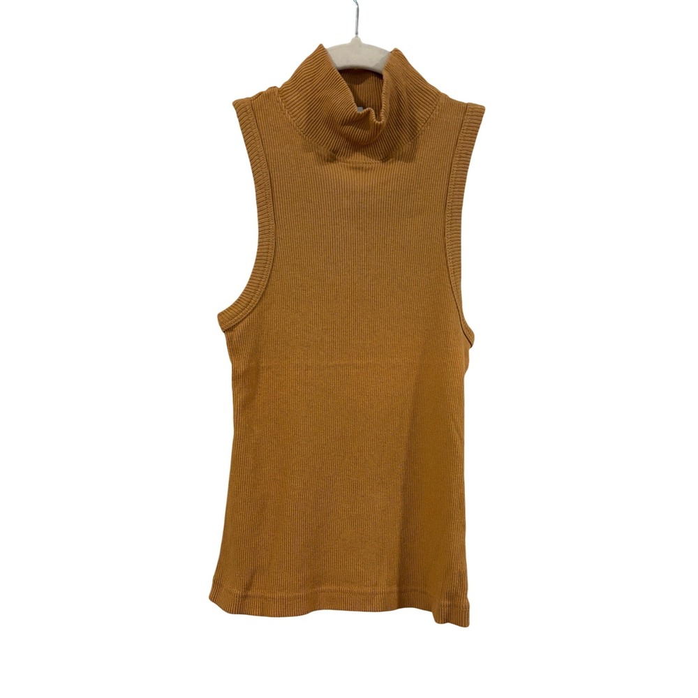 Vintage Hard Tail Forever Archival Ribbed Mock Neck Tank Top One Size OSFA Camel